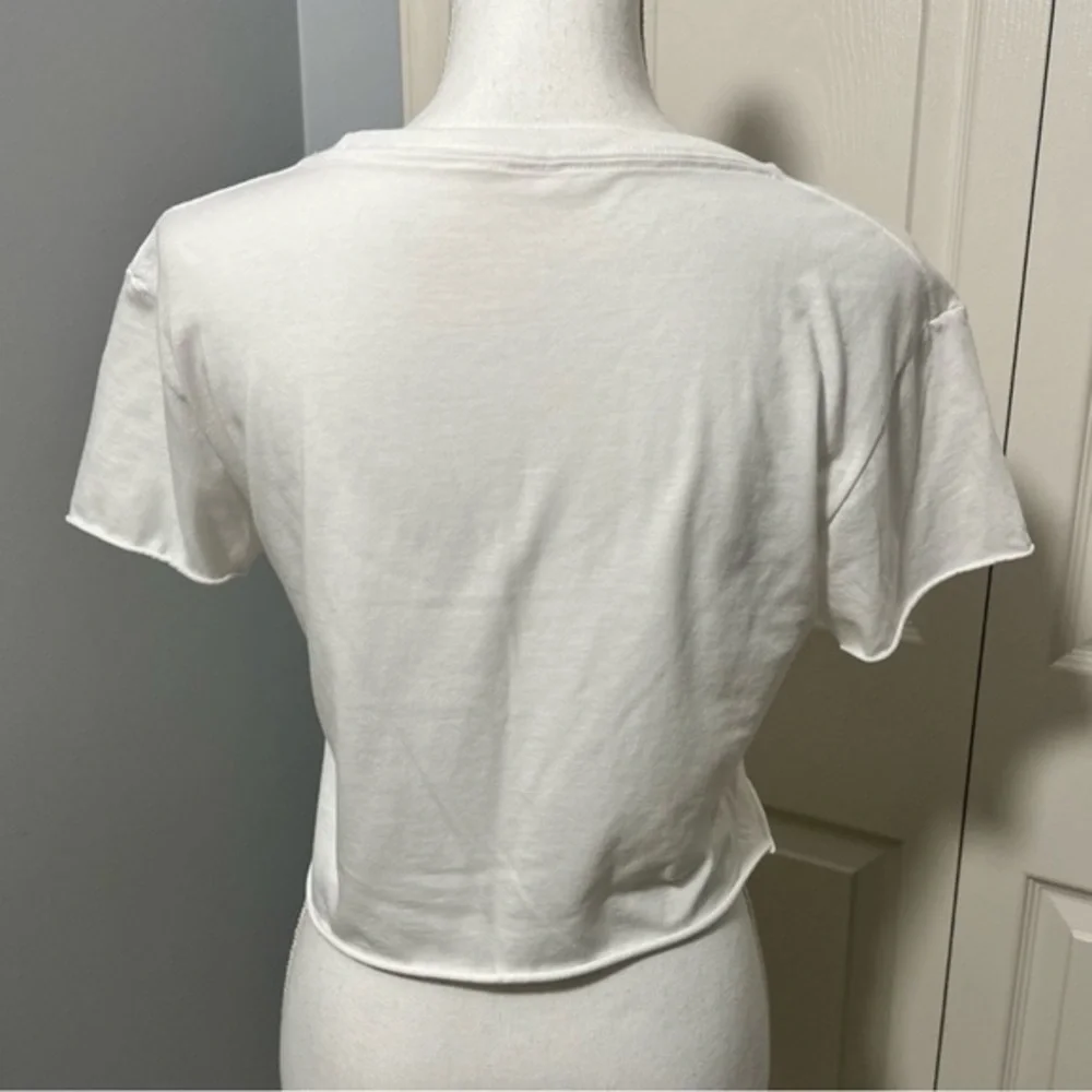 K-Coast Surf Shop Ocean City MD White Cropped  Short Sleeve‎ T-shirt EUC - Picture 3 of 5